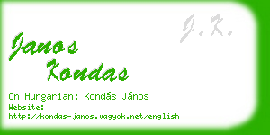 janos kondas business card