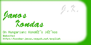 janos kondas business card